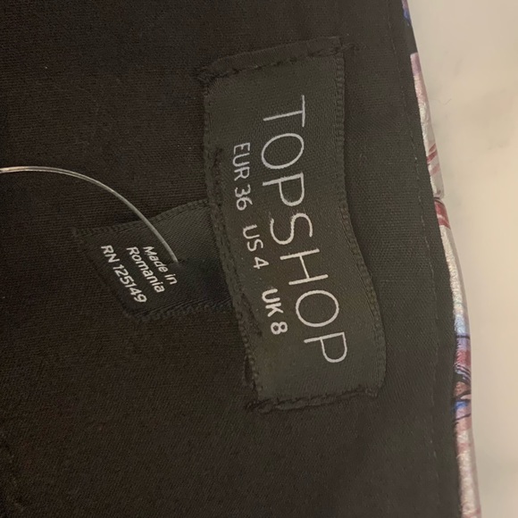 NWT Topshop faux leather mini with metallic pastel florals Size 4 - Picture 5 of 8